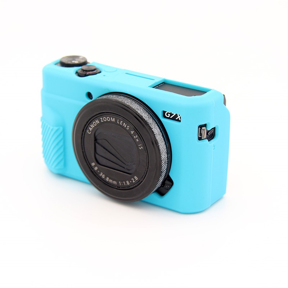 Flexible Silicone Protective Case Cover for Canon G7X Mark II - Blue-2