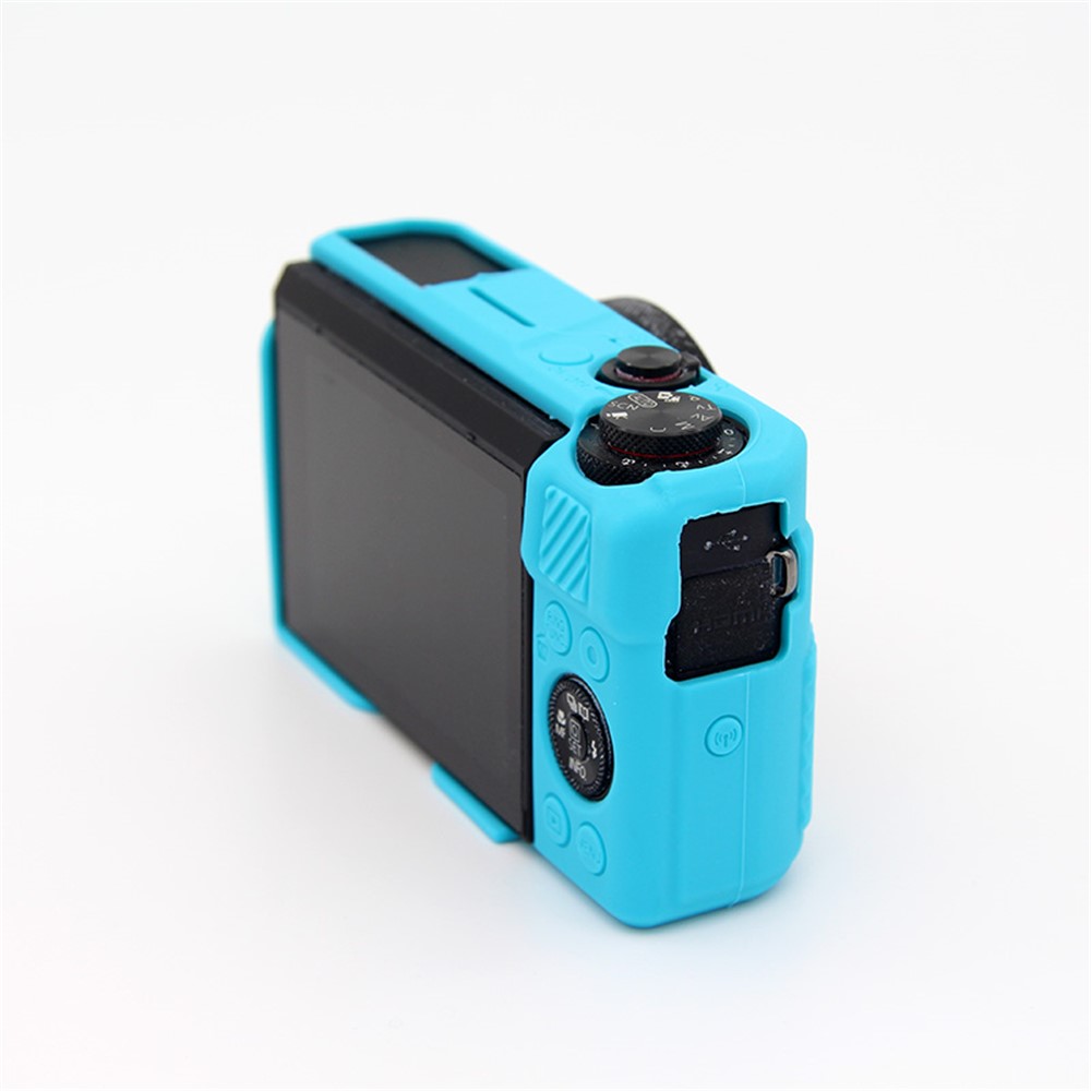 Flexible Silicone Protective Case Cover for Canon G7X Mark II - Blue-4