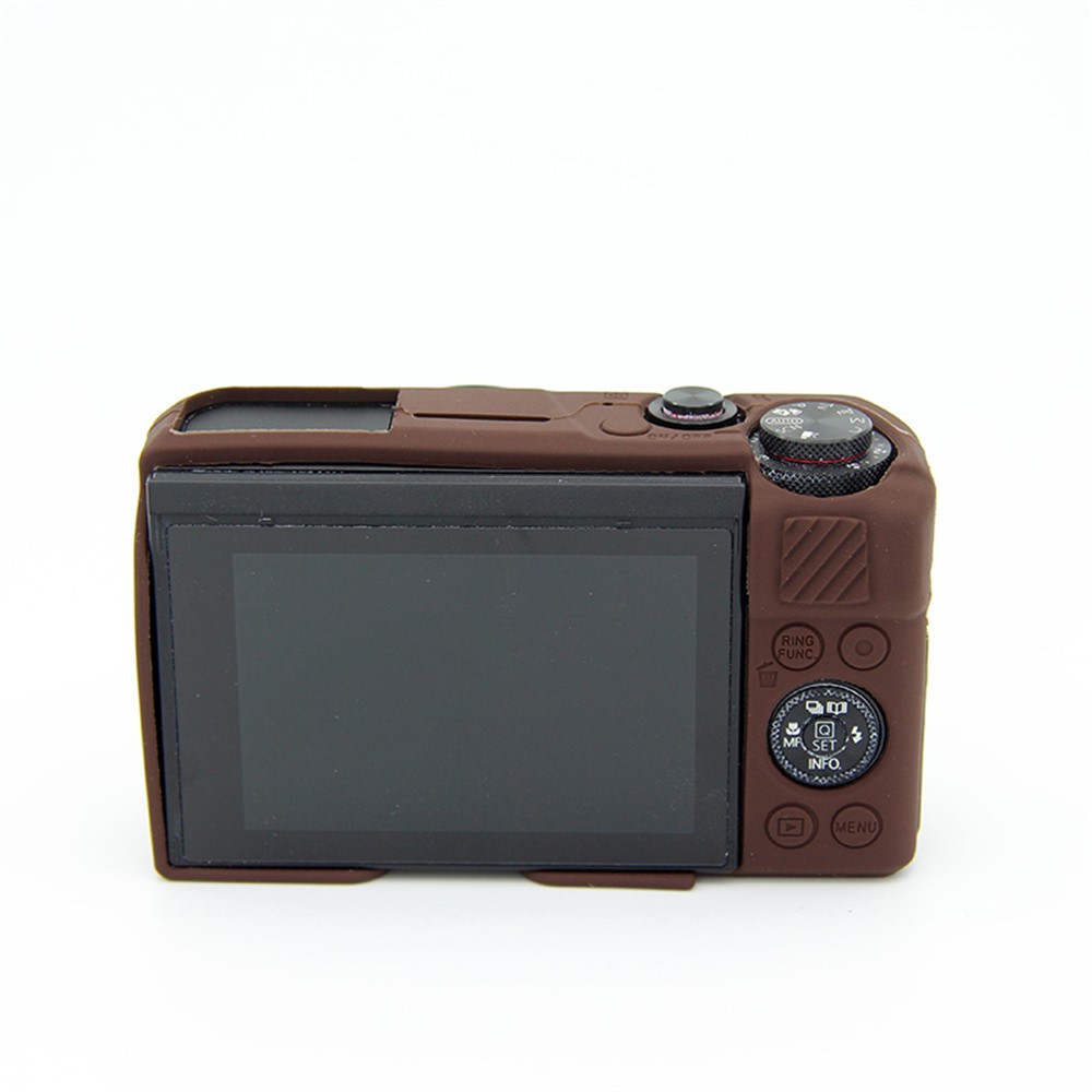 Soft Silicone Protective Housing Cover for Canon G7X Mark II - Coffee-4