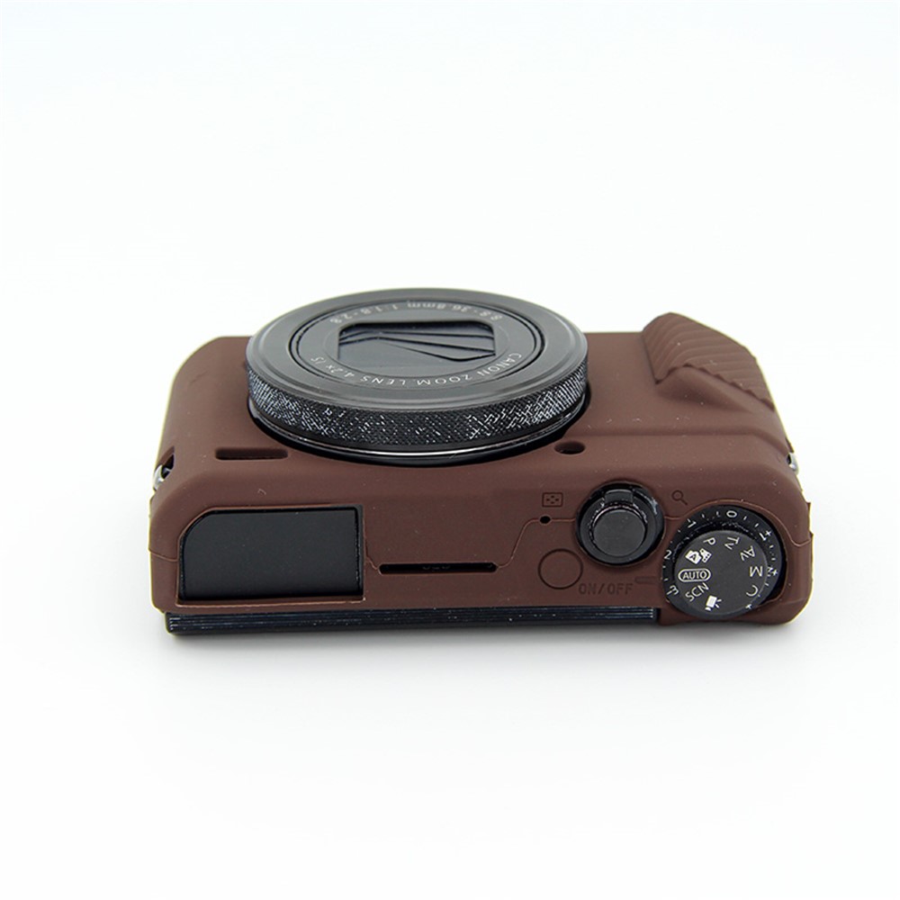 Soft Silicone Protective Housing Cover for Canon G7X Mark II - Coffee-6