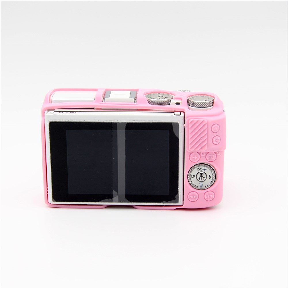 Soft Silicone Protective Casing for Canon EOS M3 (18-55mm) - Pink-2