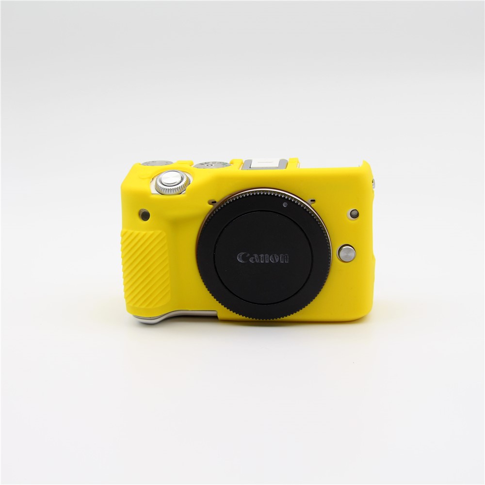 Soft Silicone Protective Shell Case for Canon EOS M3 (18-55mm) - Yellow-1