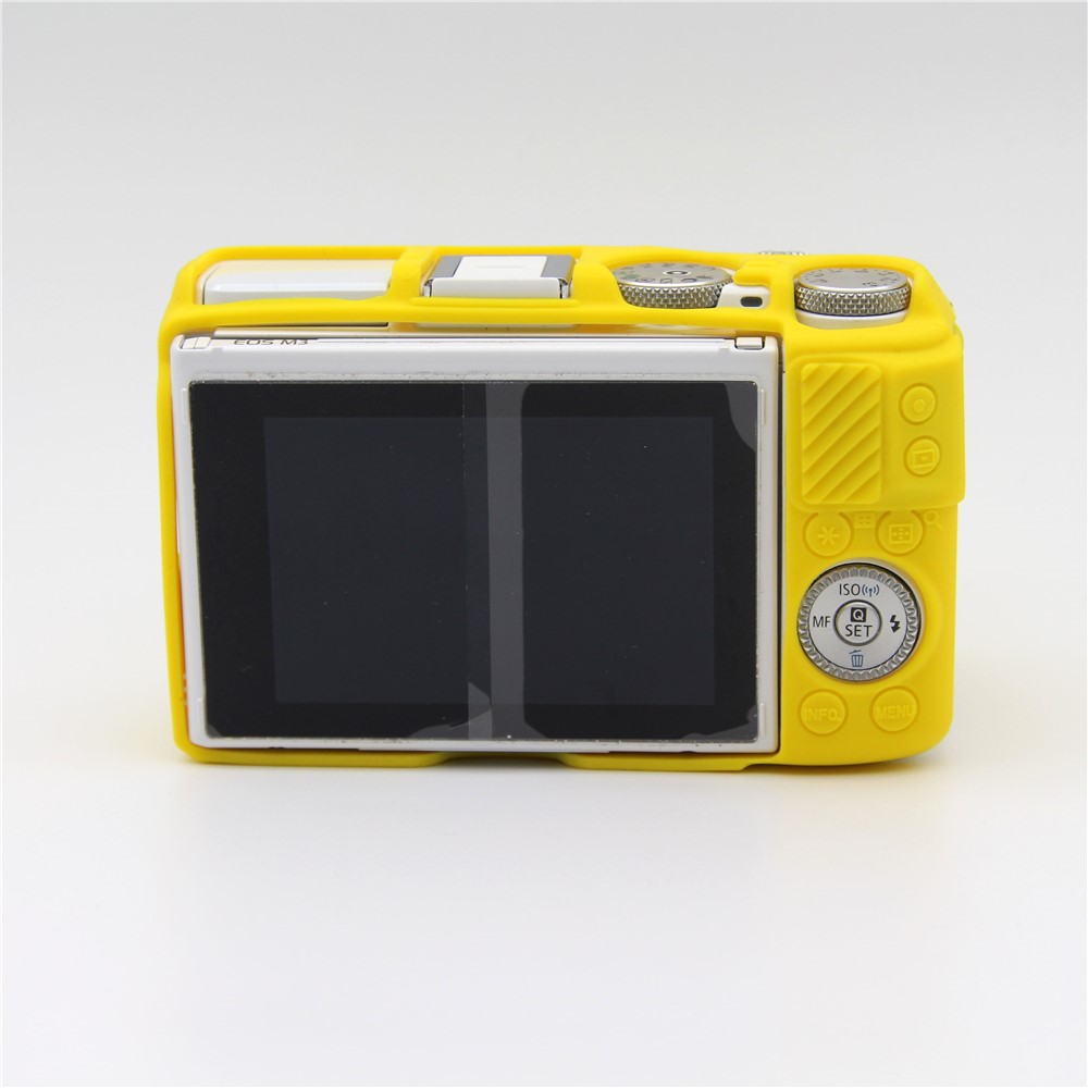 Soft Silicone Protective Shell Case for Canon EOS M3 (18-55mm) - Yellow-2