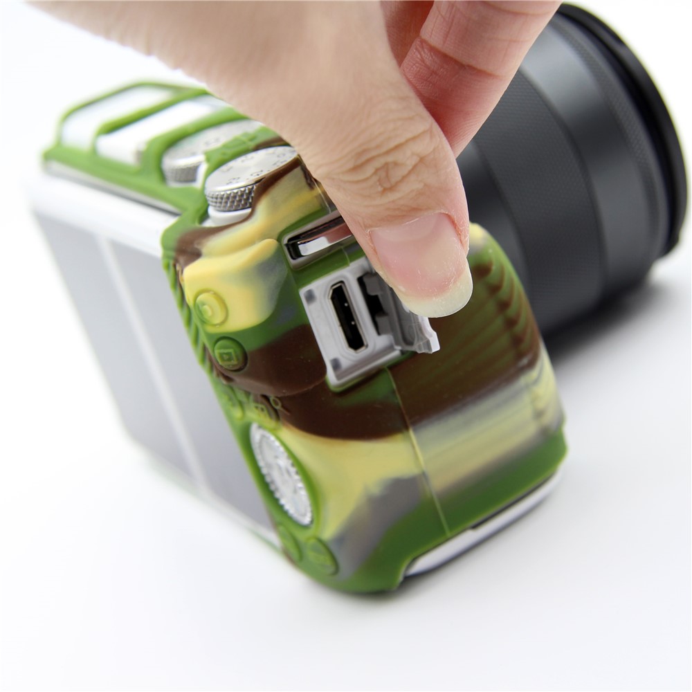 Flexible Soft Silicone Protective Case for Canon EOS M3 (18-55mm) - Camouflage-10