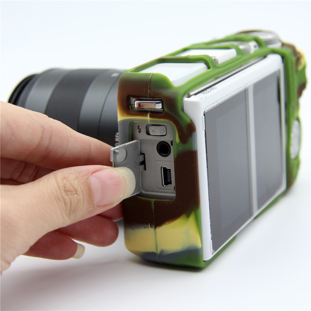 Flexible Soft Silicone Protective Case for Canon EOS M3 (18-55mm) - Camouflage-11