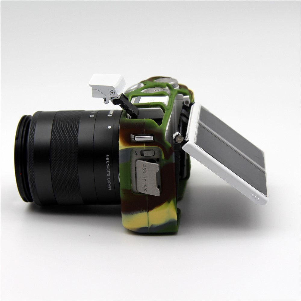 Flexible Soft Silicone Protective Case for Canon EOS M3 (18-55mm) - Camouflage-3