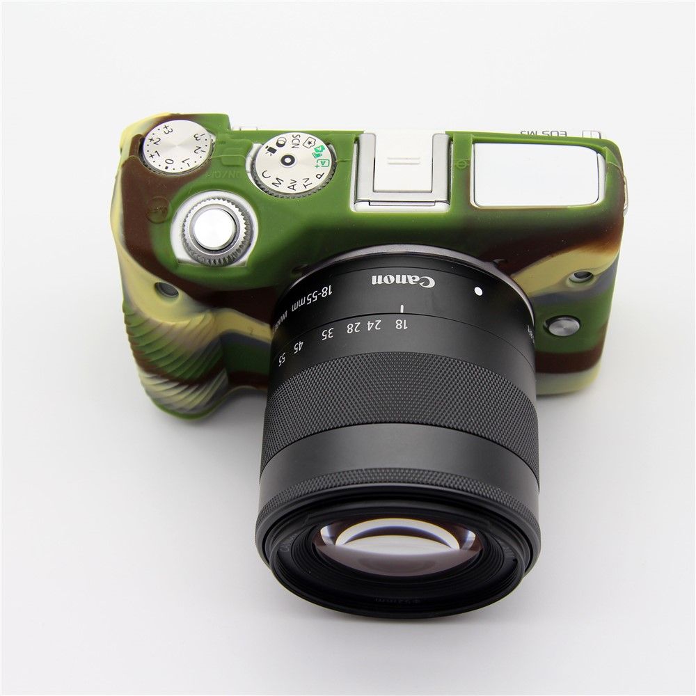 Flexible Soft Silicone Protective Case for Canon EOS M3 (18-55mm) - Camouflage-4