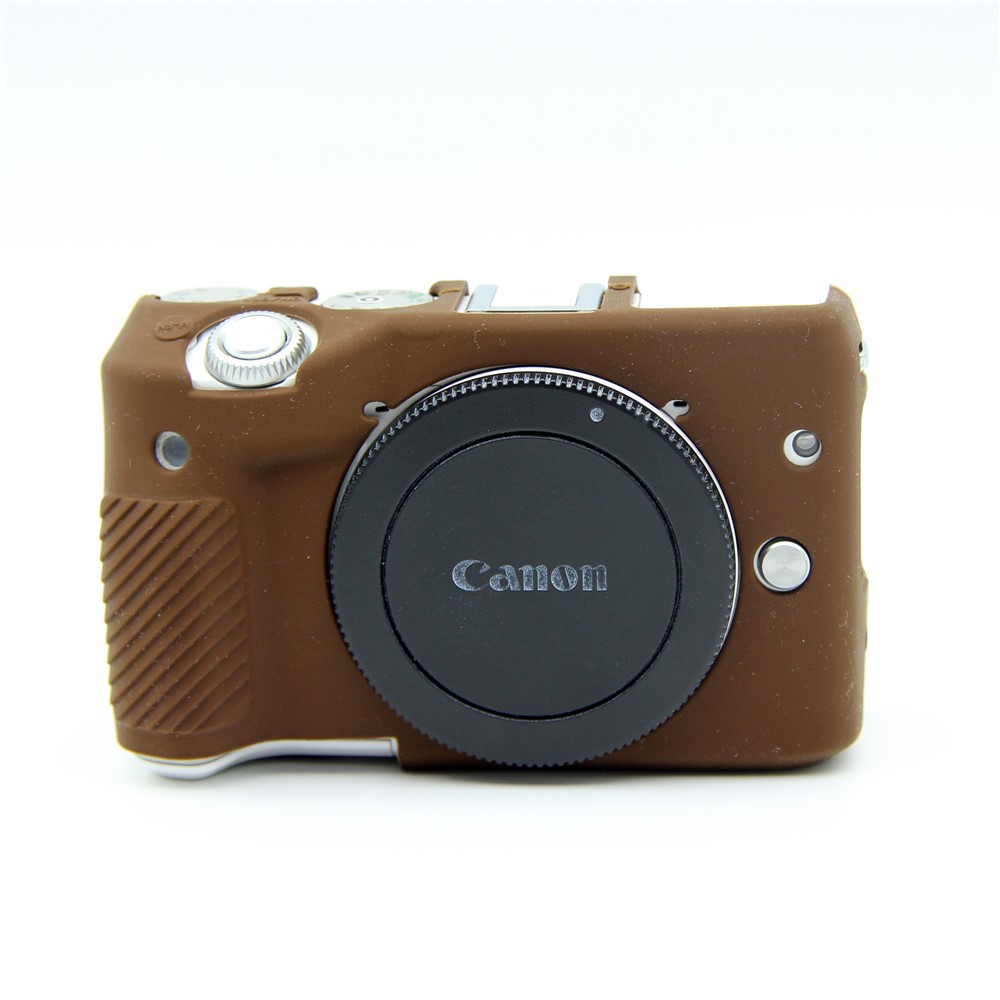 Flexible Soft Silicone Protective Cover for Canon EOS M3 (18-55mm) - Coffee-1