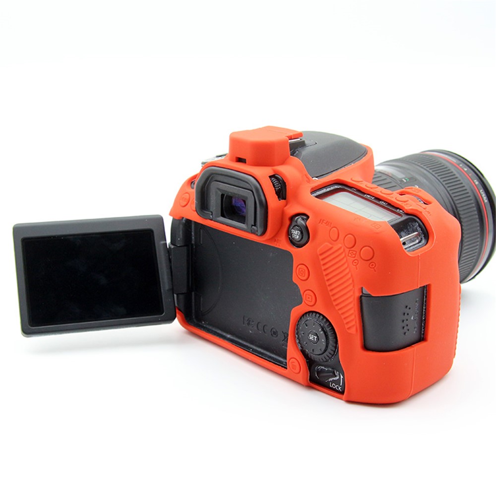 Soft Silicone Protective Cover for Canon EOS 80D DSLR Camera - Red-15