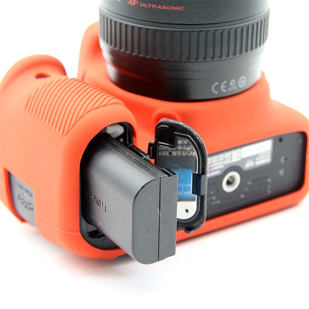 Soft Silicone Protective Cover for Canon EOS 80D DSLR Camera - Red-16