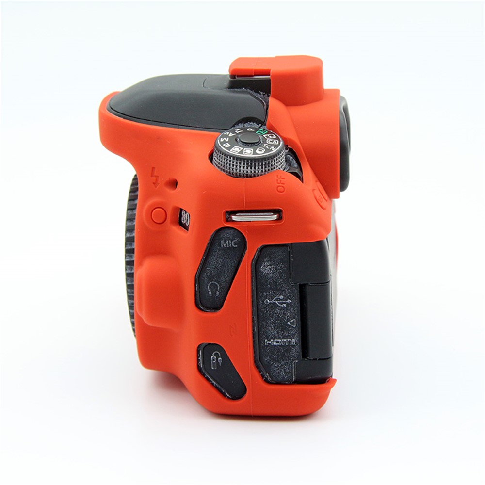 Soft Silicone Protective Cover for Canon EOS 80D DSLR Camera - Red-2
