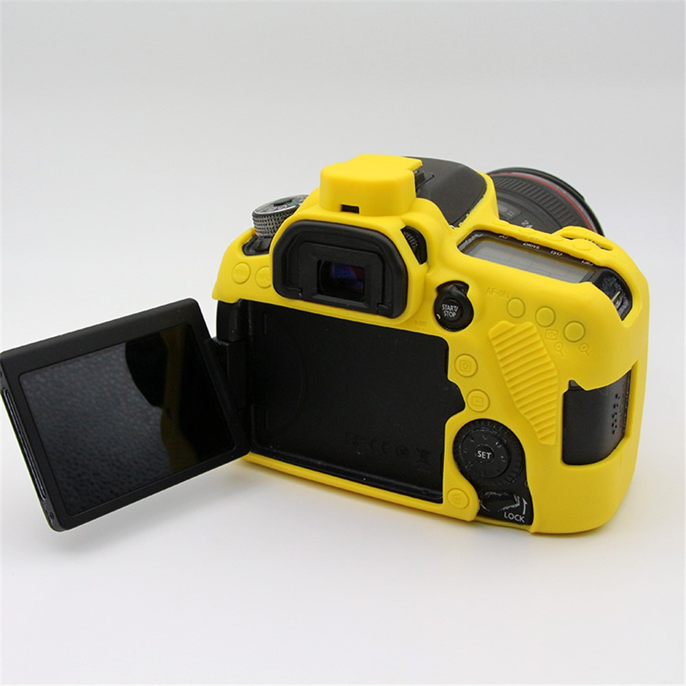 Soft Silicone Protective Camera Shell Case for Canon EOS 80D DSLR Camera - Yellow-4