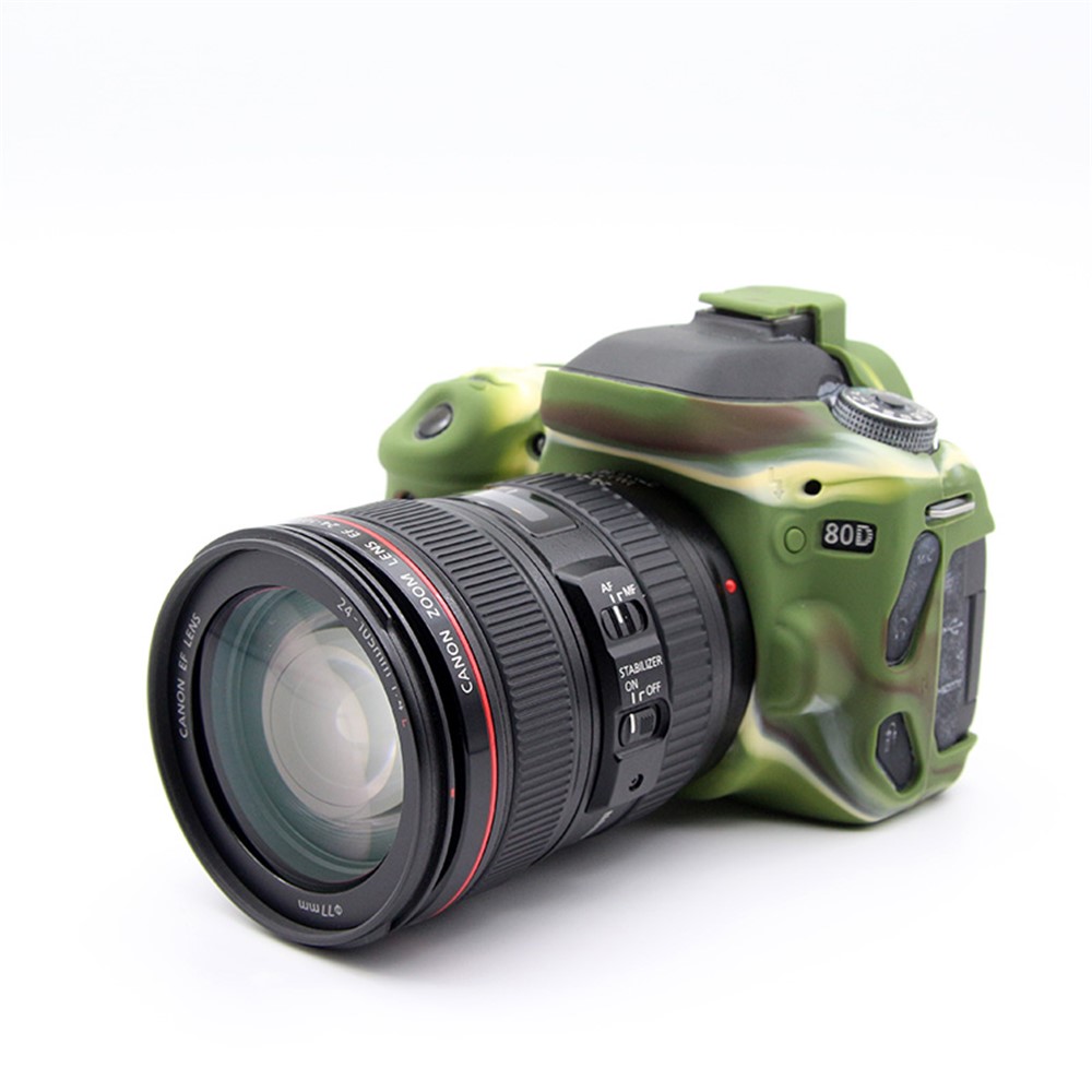 Soft Silicone Skin Protective Camera Cover for Canon EOS 80D DSLR Camera - Camouflage-2