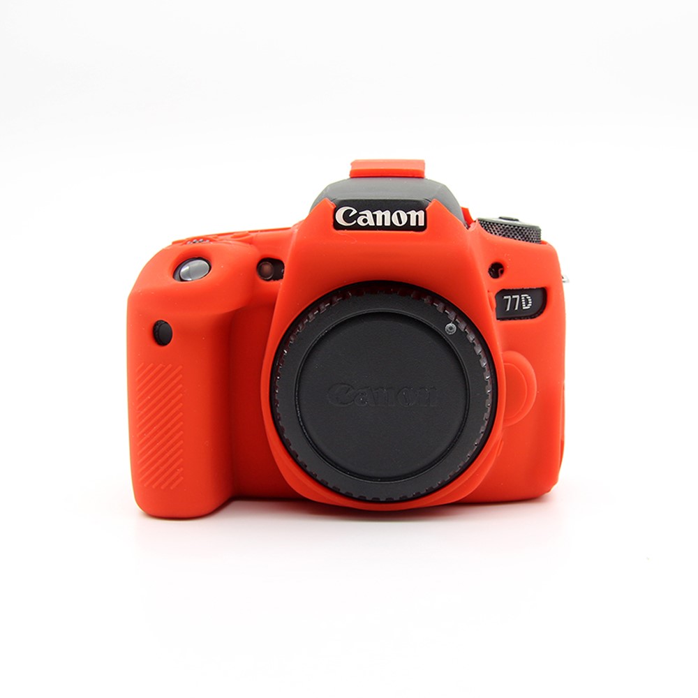 Soft Silicone Protective Cover for Canon EOS 77D Camera - Red-1