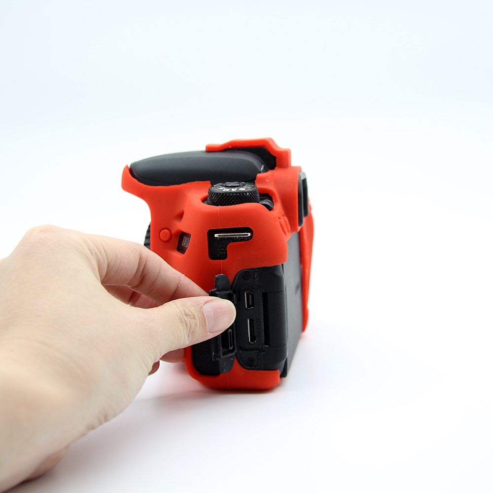 Soft Silicone Protective Cover for Canon EOS 77D Camera - Red-3