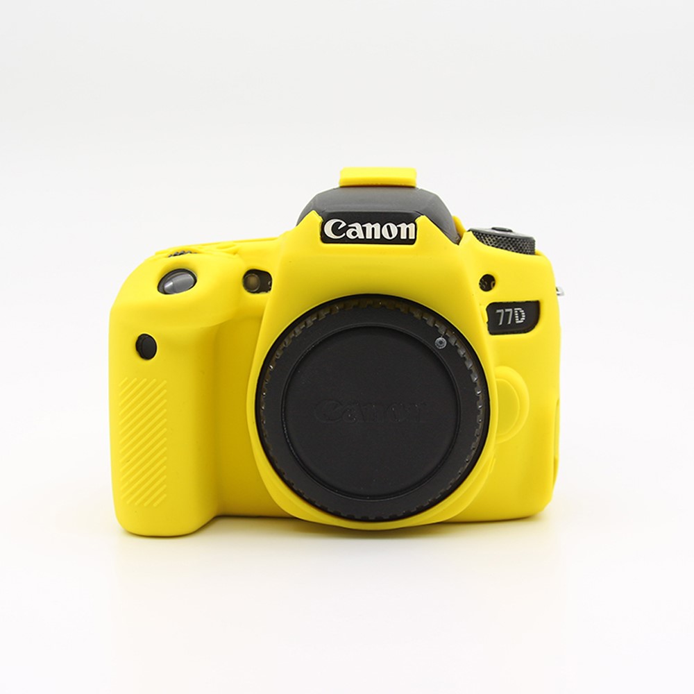 Soft Silicone Protective Camera Shell Case for Canon EOS 77D Camera - Yellow-1