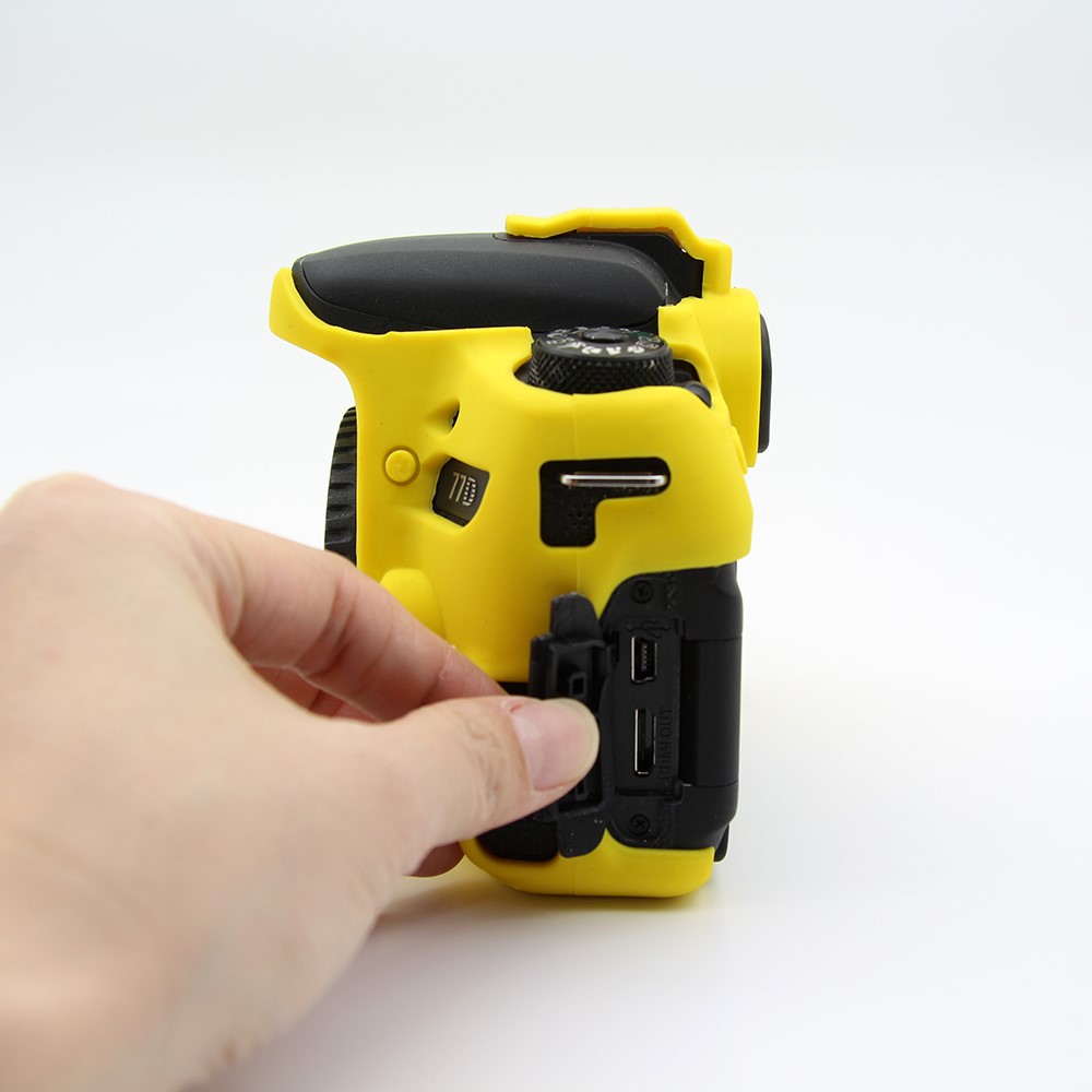 Soft Silicone Protective Camera Shell Case for Canon EOS 77D Camera - Yellow-2