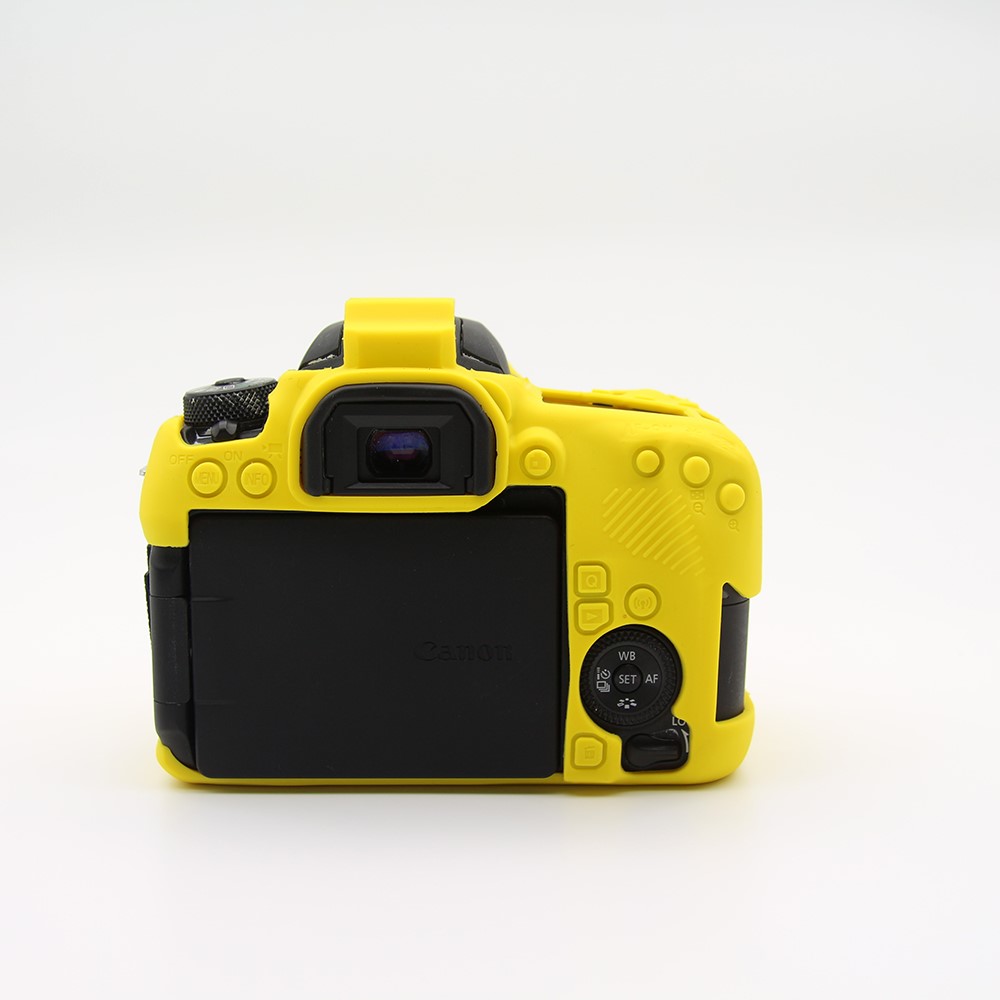 Caixa de Casca de Protetor de Silicone Suave Para Câmera Canon EOS 77D - Amarelo-3