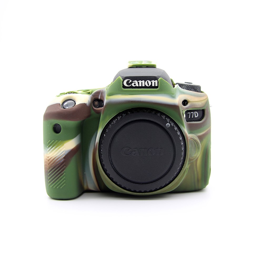 Soft Silicone Protective Housing Cover Case for Canon EOS 77D Camera - Camouflage-1
