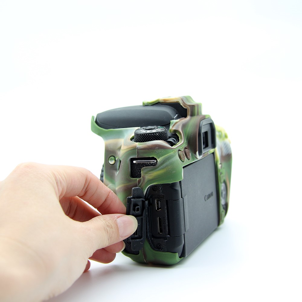 Soft Silicone Protective Housing Cover Case for Canon EOS 77D Camera - Camouflage-3