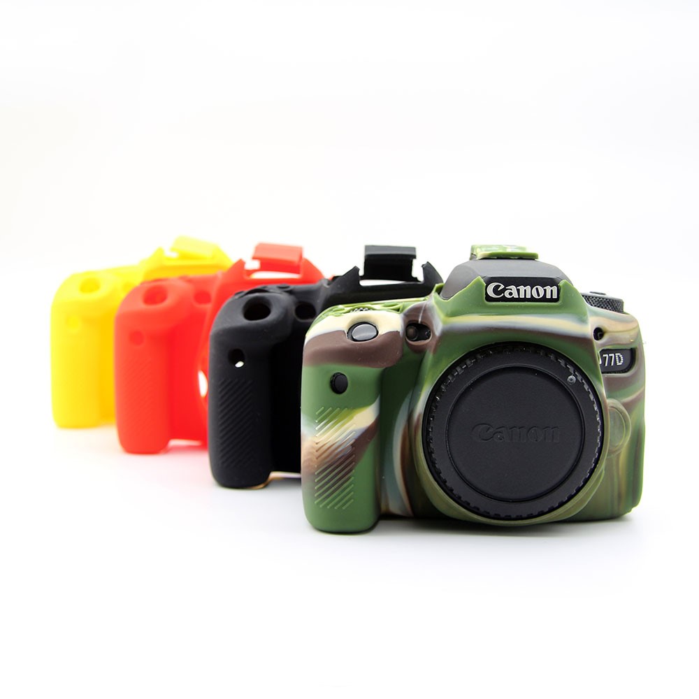 Soft Silicone Protective Housing Cover Case for Canon EOS 77D Camera - Camouflage-9