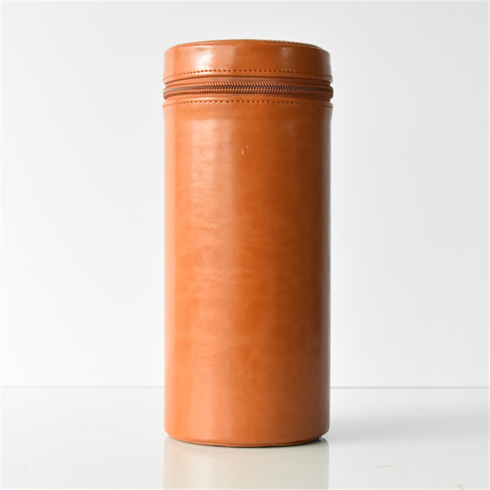 Camera Lens Bag Lens Pocket PU Leather Cover for Nikon Canon Sony Fujifilm etc - Size: L / Brown-1