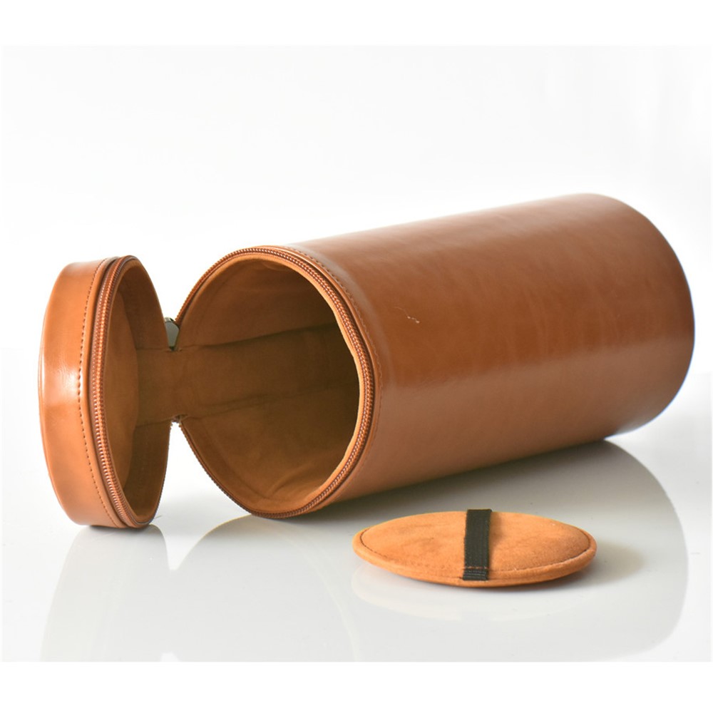 Camera Lens Bag Lens Pocket PU Leather Cover for Nikon Canon Sony Fujifilm etc - Size: L / Brown-10
