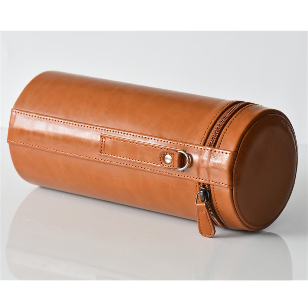 Camera Lens Bag Lens Pocket PU Leather Cover for Nikon Canon Sony Fujifilm etc - Size: L / Brown-4