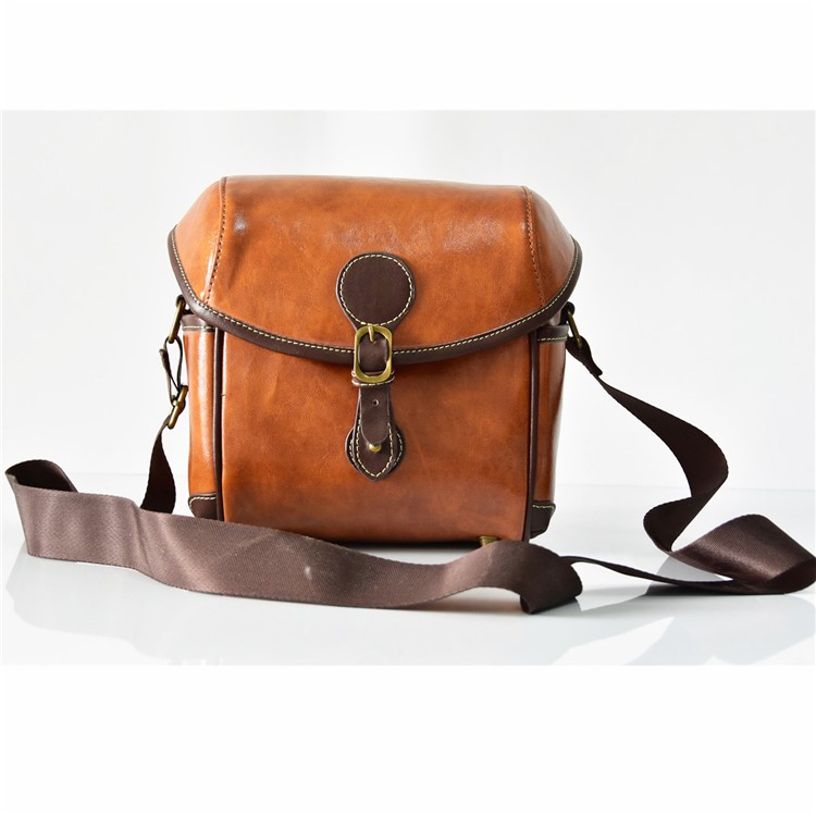 Single Shoulder Leather Camera Pouch Bag for Canon Sony Camera-16