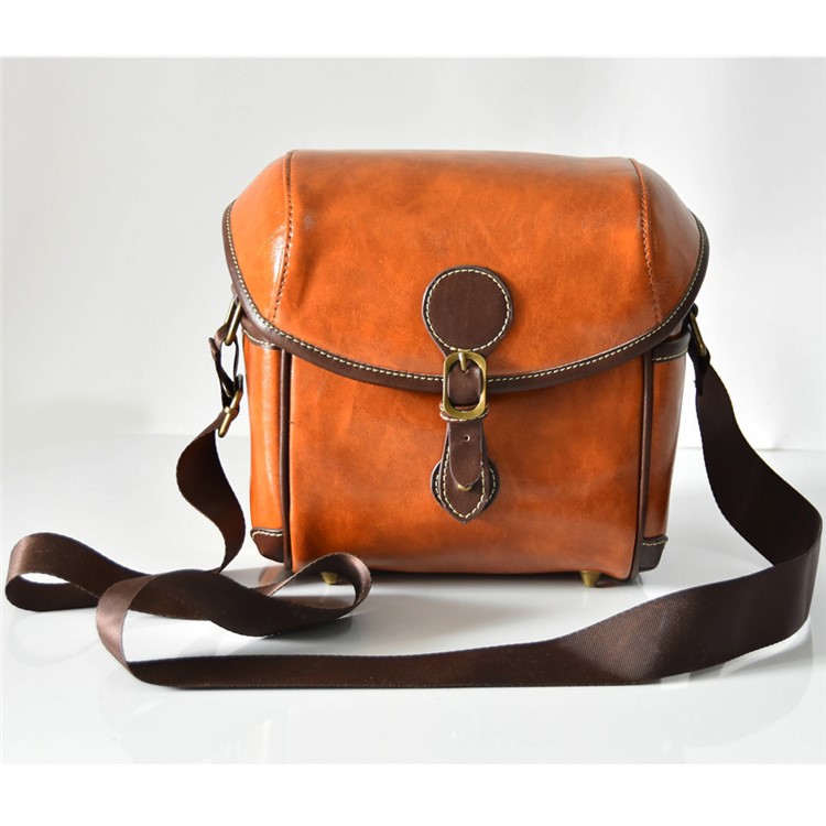 Single Shoulder Leather Camera Pouch Bag for Canon Sony Camera-2