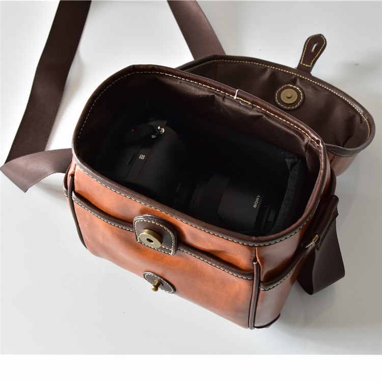 Single Shoulder Leather Camera Pouch Bag for Canon Sony Camera-20