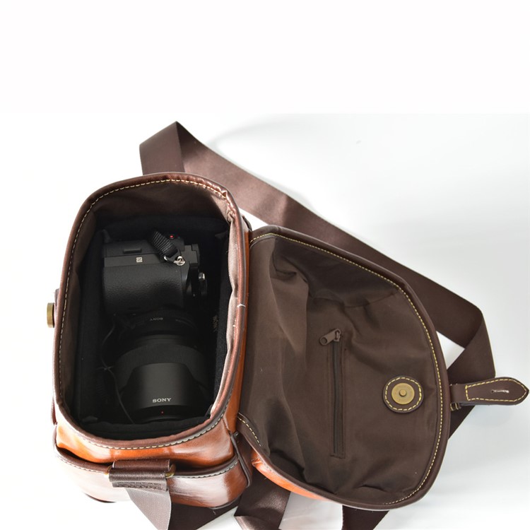 Single Shoulder Leather Camera Pouch Bag for Canon Sony Camera-21
