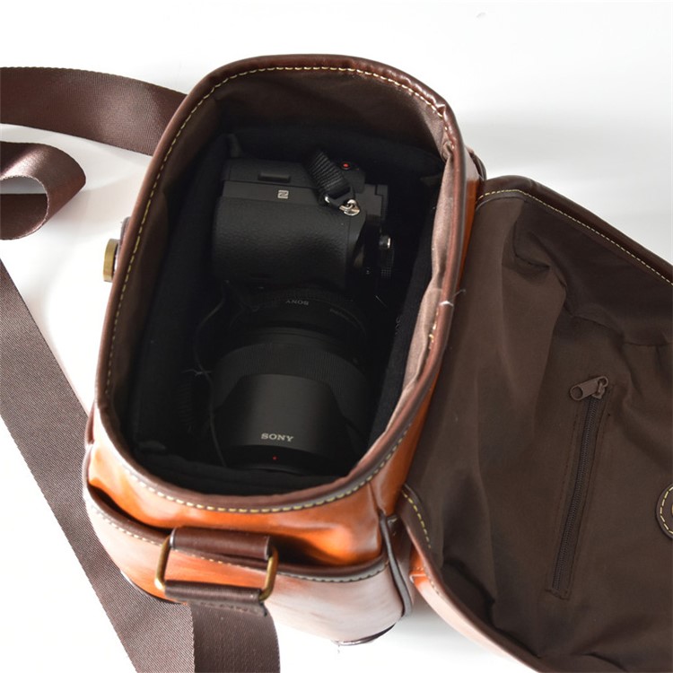 Single Shoulder Leather Camera Pouch Bag for Canon Sony Camera-22
