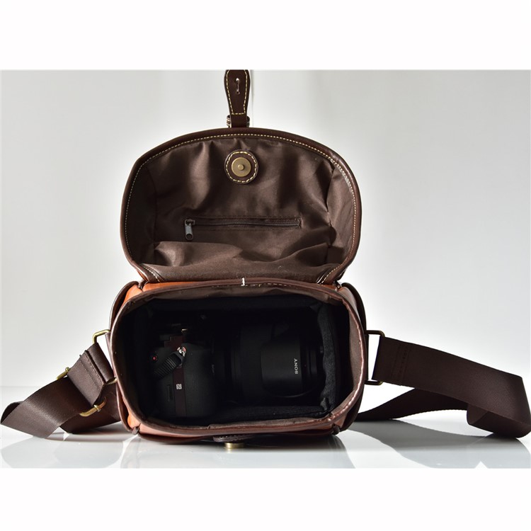 Single Shoulder Leather Camera Pouch Bag for Canon Sony Camera-23