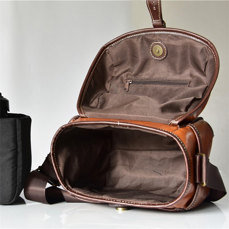 Single Shoulder Leather Camera Pouch Bag for Canon Sony Camera-25