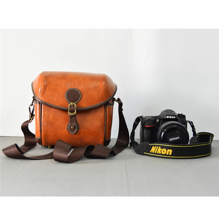 Single Shoulder Leather Camera Pouch Bag for Canon Sony Camera-4