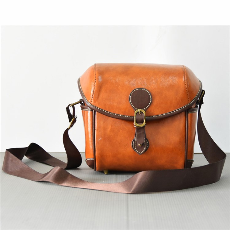 Single Shoulder Leather Camera Pouch Bag for Canon Sony Camera-5