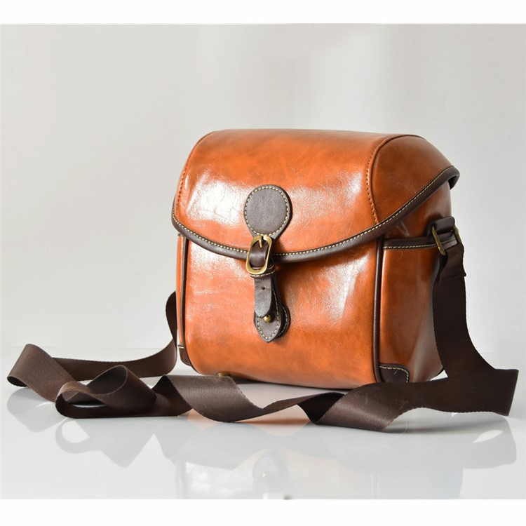 Single Shoulder Leather Camera Pouch Bag for Canon Sony Camera-8