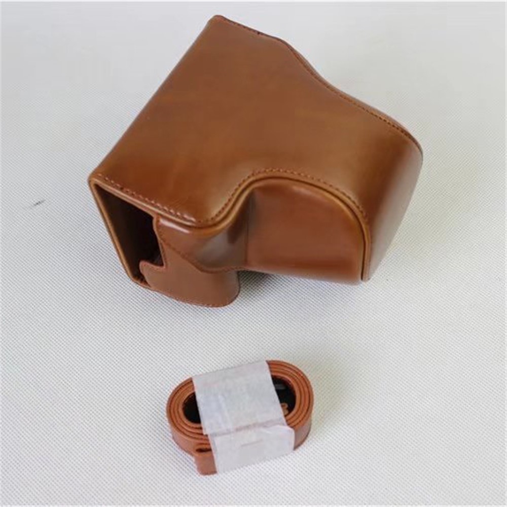 Detachable PU Leather Camera Cover + Strap for Canon EOS M6 (15-45mm) - Brown-3