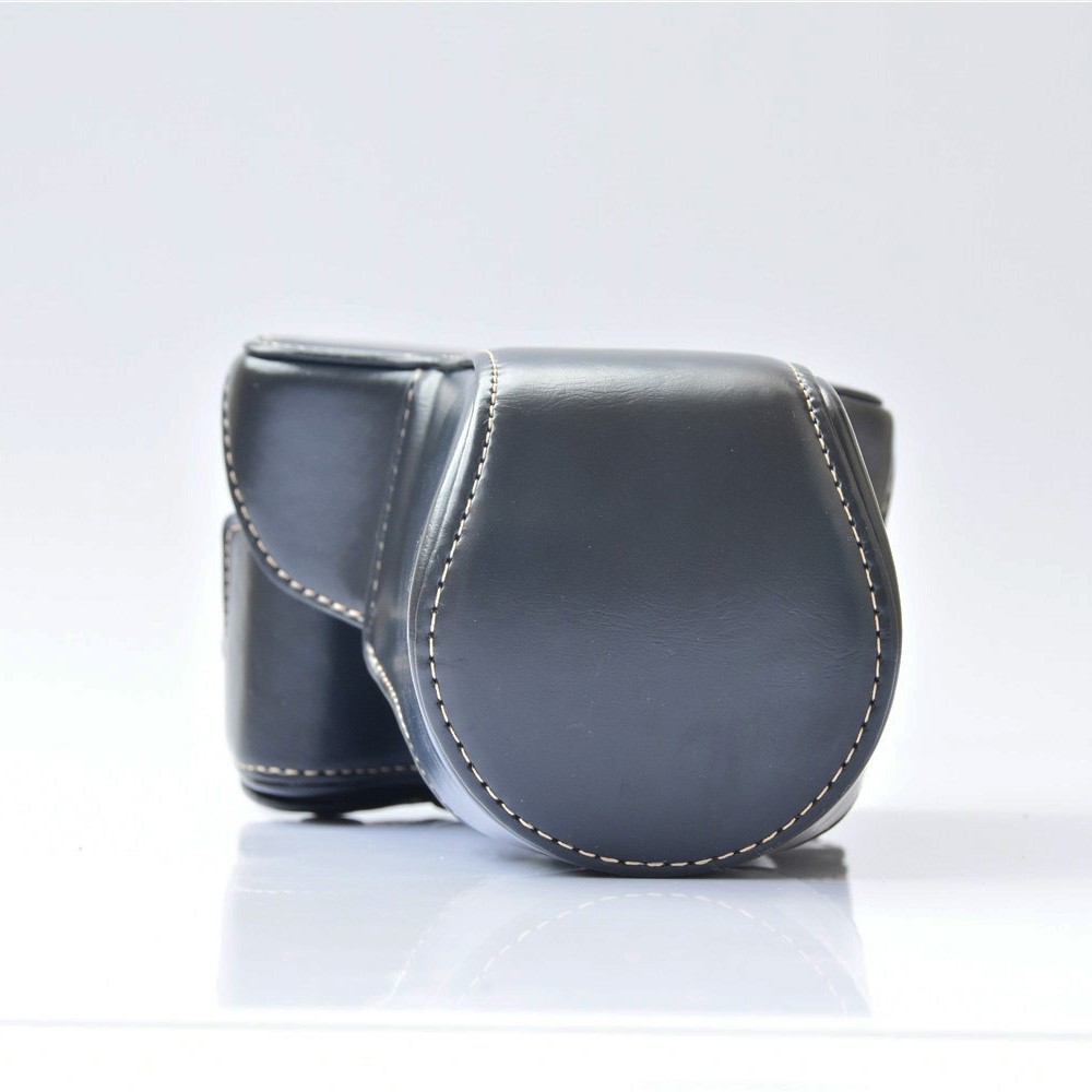 Detachable PU Leather Camera Case + Strap for Canon EOS M6 (18-55mm) - Black-2