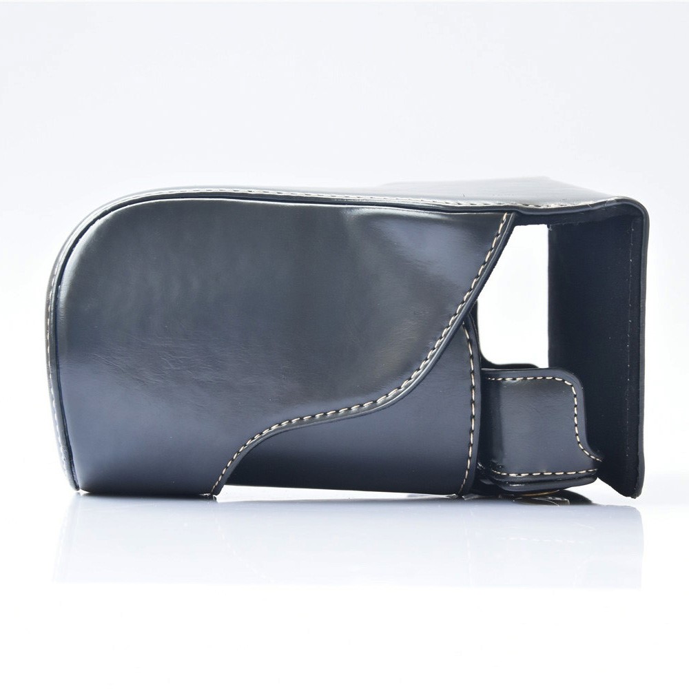 Detachable PU Leather Camera Case + Strap for Canon EOS M6 (18-55mm) - Black-4