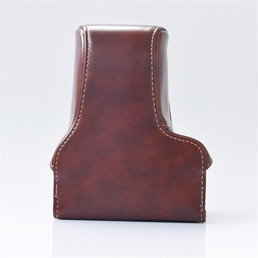 Detachable PU Leather Camera Shell + Strap for Canon EOS M6 (18-55mm) - Coffee-9