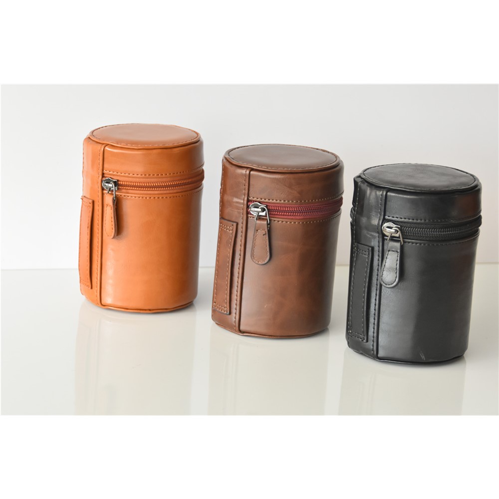 Camera Lens Bag Lens Pocket PU Leather Case for Nikon Canon Sony Fujifilm etc - Size: S / Black-6