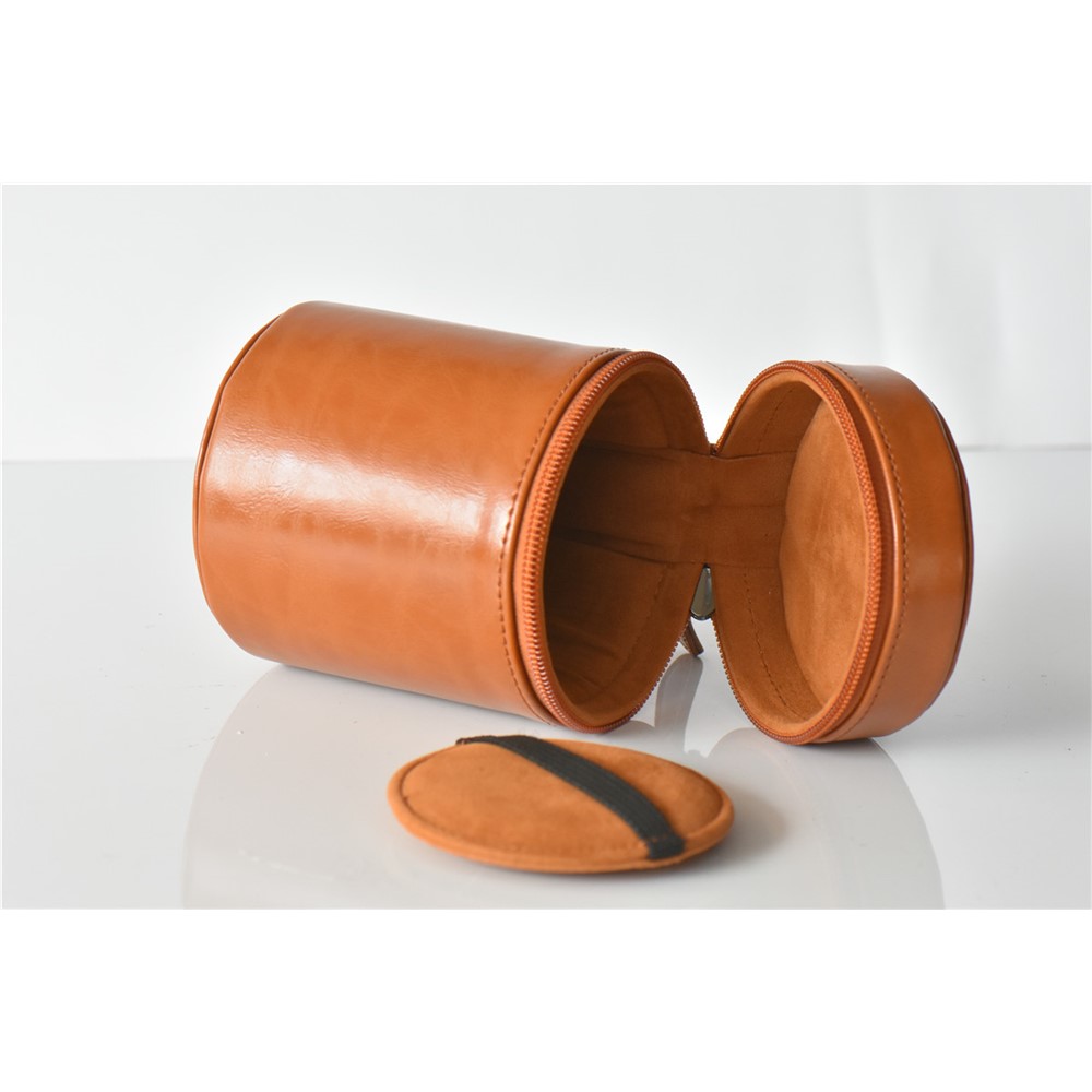 Camera Lens PU Leather Bag Cover for Nikon Canon Sony Fujifilm etc - Size: M / Brown-4