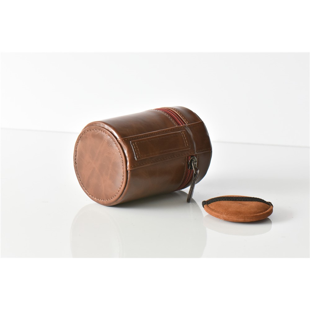 Camera Lens PU Leather Bag Protection Case for Nikon Canon Sony Fujifilm etc - Size: M / Coffee-2