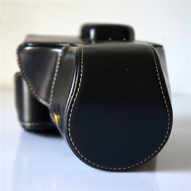 Detachable PU Leather Camera Case + Strap for Fuji Fujifilm X-T2 - Black-2