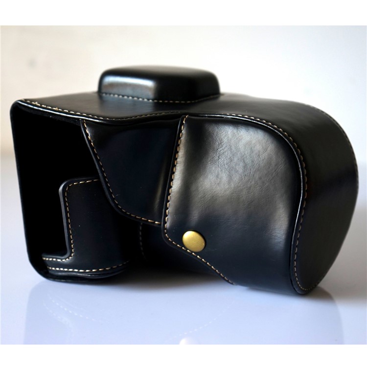 Detachable PU Leather Camera Case + Strap for Fuji Fujifilm X-T2 - Black-3