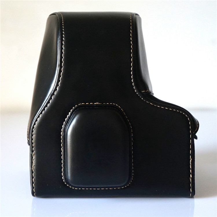 Detachable PU Leather Camera Case + Strap for Fuji Fujifilm X-T2 - Black-4