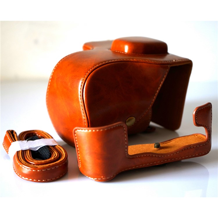 Detachable PU Leather Camera Bag + Strap for Fuji Fujifilm X-T2 - Brown-6
