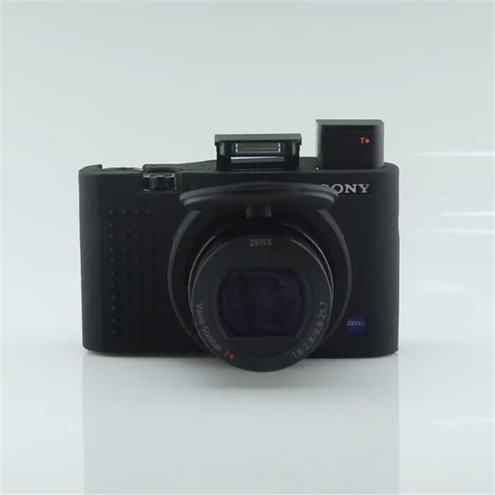 Soft Silicone Case with Camera Lens Cap for Sony RX100 III/IV/V M3 M4 M5 - Black-1